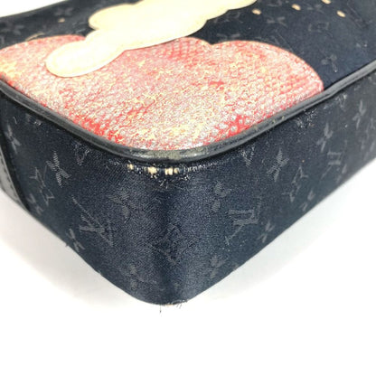 Louis Vuitton Shoulder Bag Pochette Comte de Fe Monogram Satin Canvas Black — view 7