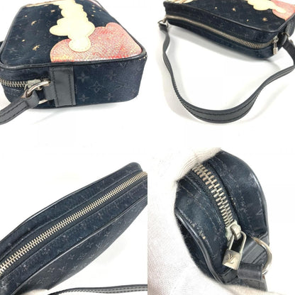 Louis Vuitton Shoulder Bag Pochette Comte de Fe Monogram Satin Canvas Black — view 8
