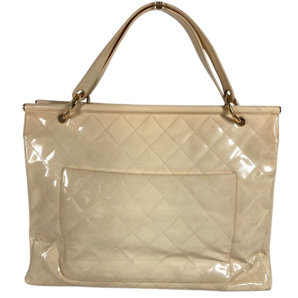 Chanel Handbag Quilted CC Logo Enamel White — view 3