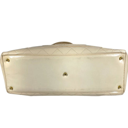 Chanel Handbag Quilted CC Logo Enamel White — view 7