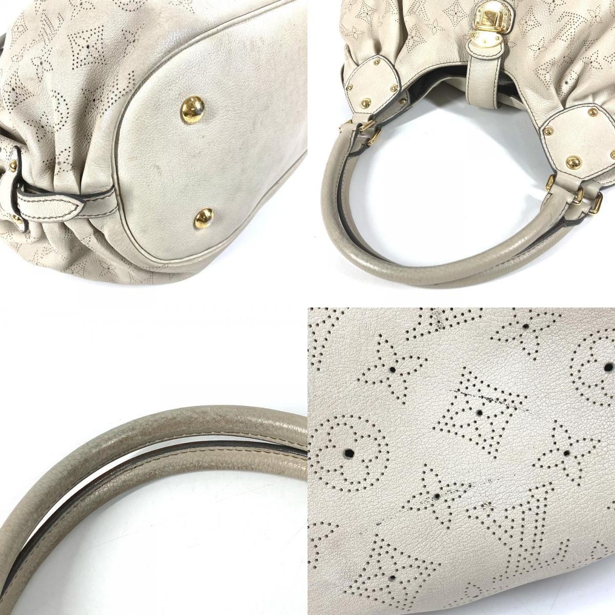 Louis Vuitton Shoulder Bag XL Monogram Mahina Leather Run White — view 7