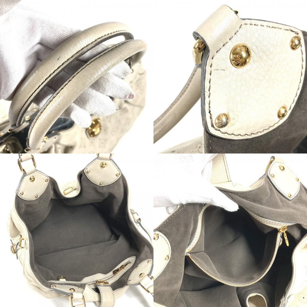 Louis Vuitton Shoulder Bag XL Monogram Mahina Leather Run White — view 8