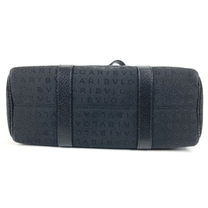 Bvlgari Shoulder Bag Logo Mania Leather Canvas Black — view 5