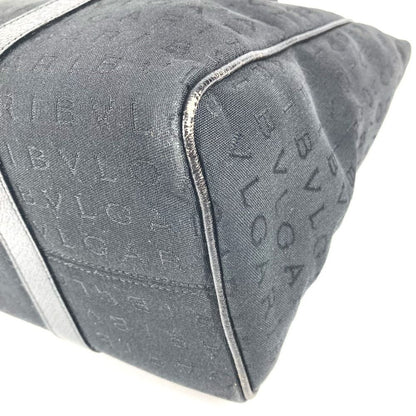Bvlgari Shoulder Bag Logo Mania Leather Canvas Black — view 6