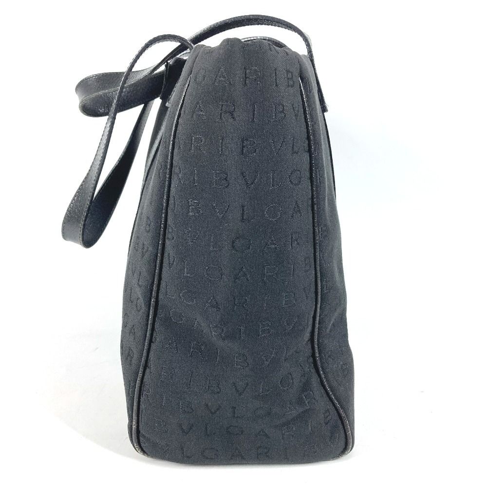Bvlgari Shoulder Bag Logo Mania Leather Canvas Black — view 3