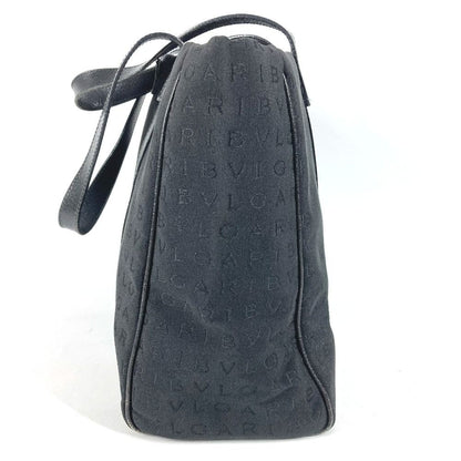 Bvlgari Shoulder Bag Logo Mania Leather Canvas Black — view 3