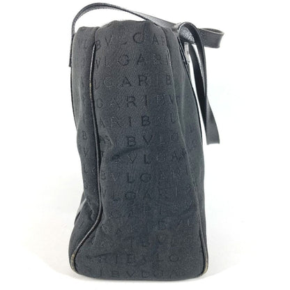 Bvlgari Shoulder Bag Logo Mania Leather Canvas Black — view 4