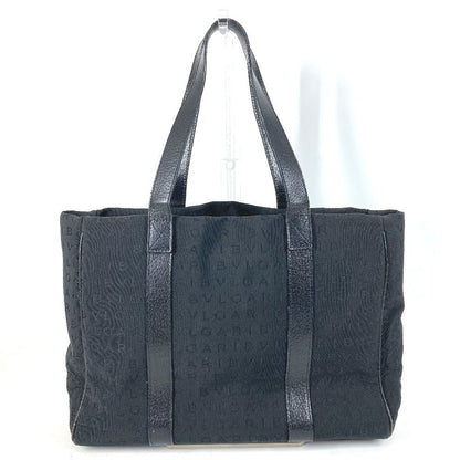 Bvlgari Shoulder Bag Logo Mania Leather Canvas Black — view 2