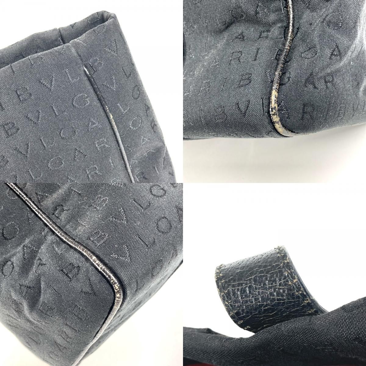 Bvlgari Shoulder Bag Logo Mania Leather Canvas Black — view 8