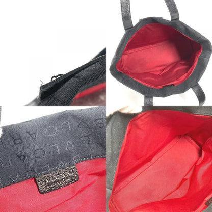 Bvlgari Shoulder Bag Logo Mania Leather Canvas Black — view 9