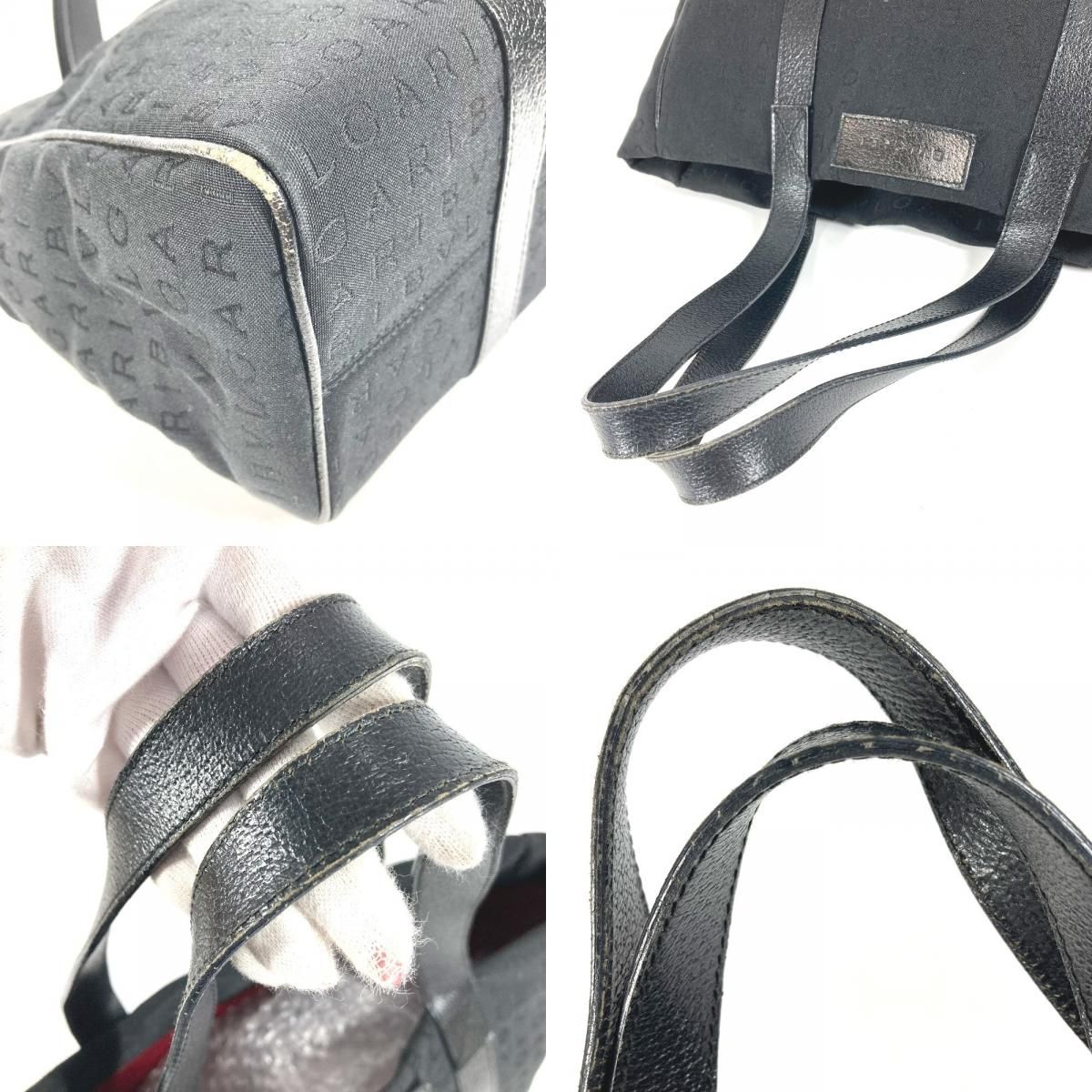 Bvlgari Shoulder Bag Logo Mania Leather Canvas Black — view 7