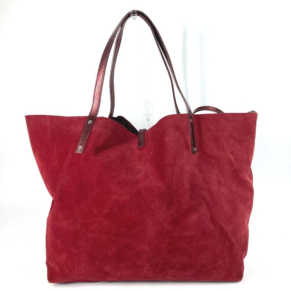 Tiffany & Co Shoulder Bag Logo Reversible Suede Leather Red — view 2