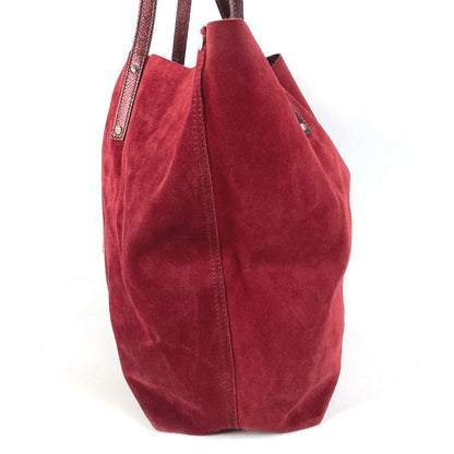 Tiffany & Co Shoulder Bag Logo Reversible Suede Leather Red — view 3