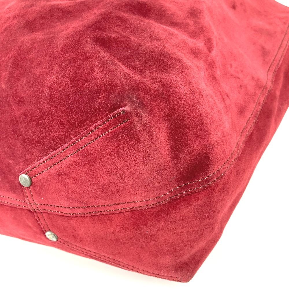 Tiffany & Co Shoulder Bag Logo Reversible Suede Leather Red — view 6