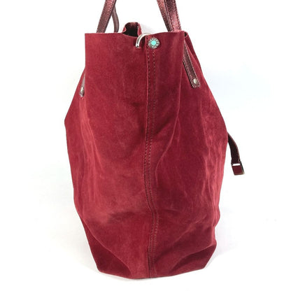 Tiffany & Co Shoulder Bag Logo Reversible Suede Leather Red — view 4