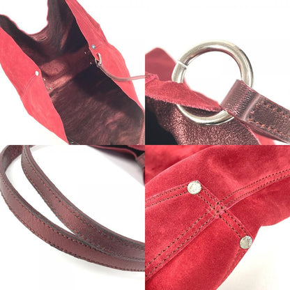 Tiffany & Co Shoulder Bag Logo Reversible Suede Leather Red — view 8