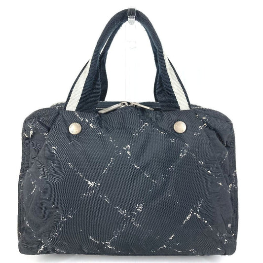 Chanel Handbag Logo Nylon Black
