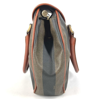 Fendi Handbag Logo Pecan Leather Khaki — view 4