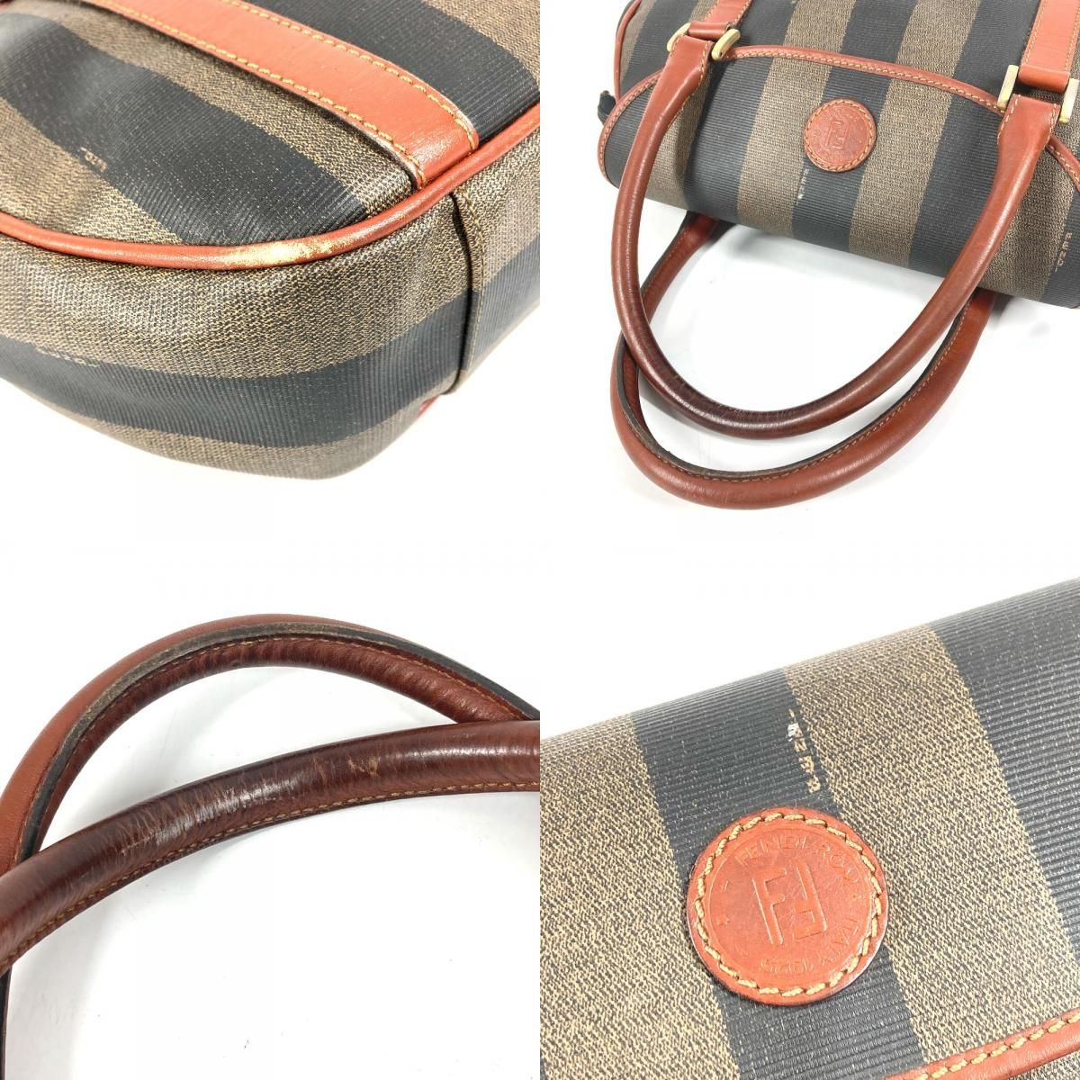 Fendi Handbag Logo Pecan Leather Khaki — view 7