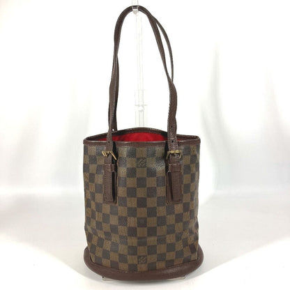 Louis Vuitton Shoulder Bag Marais Damier Canvas Ebene Brown