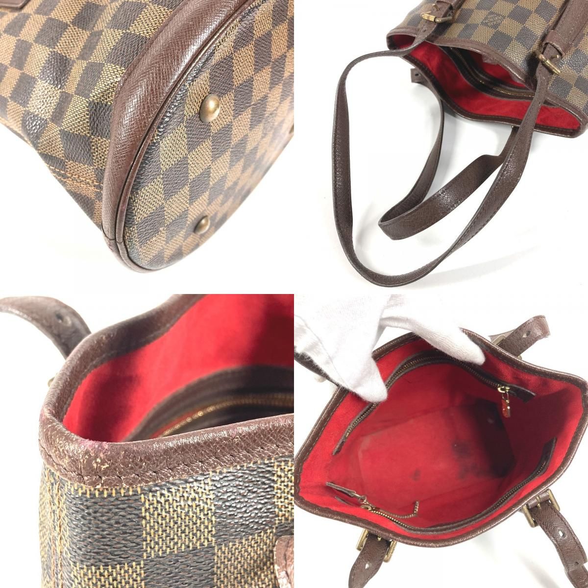 Louis Vuitton Shoulder Bag Marais Damier Canvas Ebene Brown — view 7