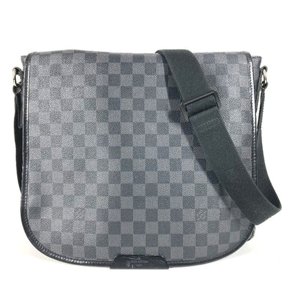 Louis Vuitton Shoulder Bag Daniel MM Damier Graphite Canvas Black