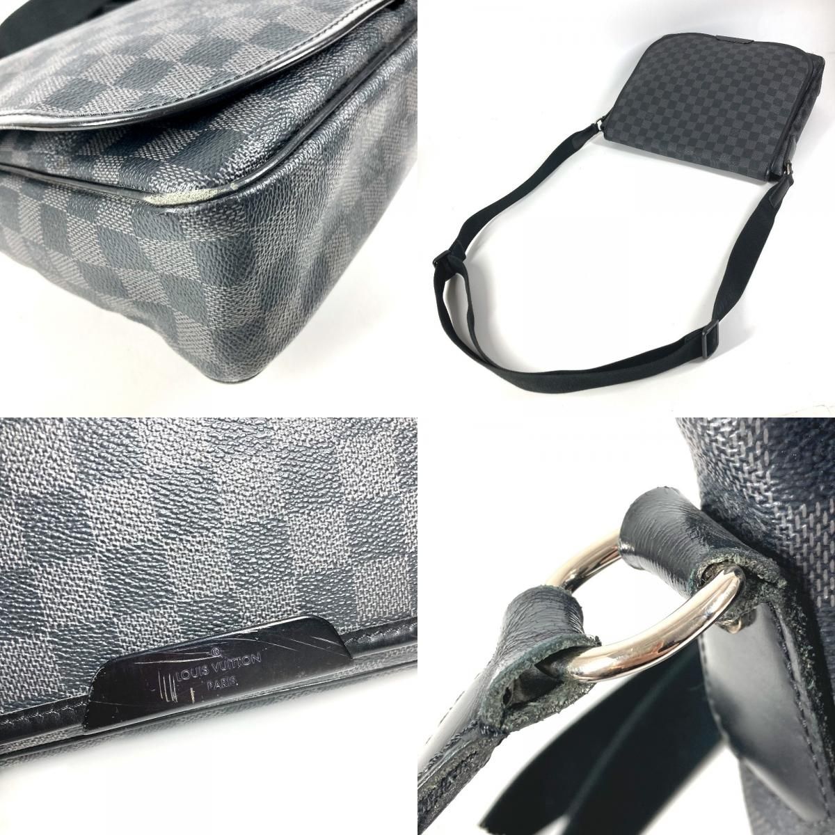 Louis Vuitton Shoulder Bag Daniel MM Damier Graphite Canvas Black — view 7