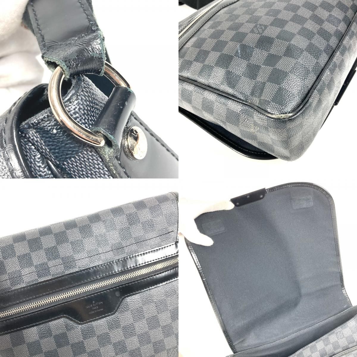 Louis Vuitton Shoulder Bag Daniel MM Damier Graphite Canvas Black — view 8