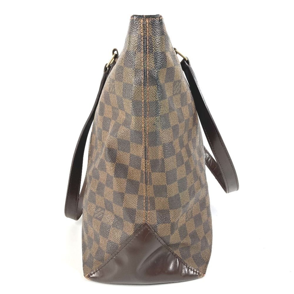 Louis Vuitton Shoulder Bag Cabas Mezzo Damier Canvas Ebene Brown — view 3