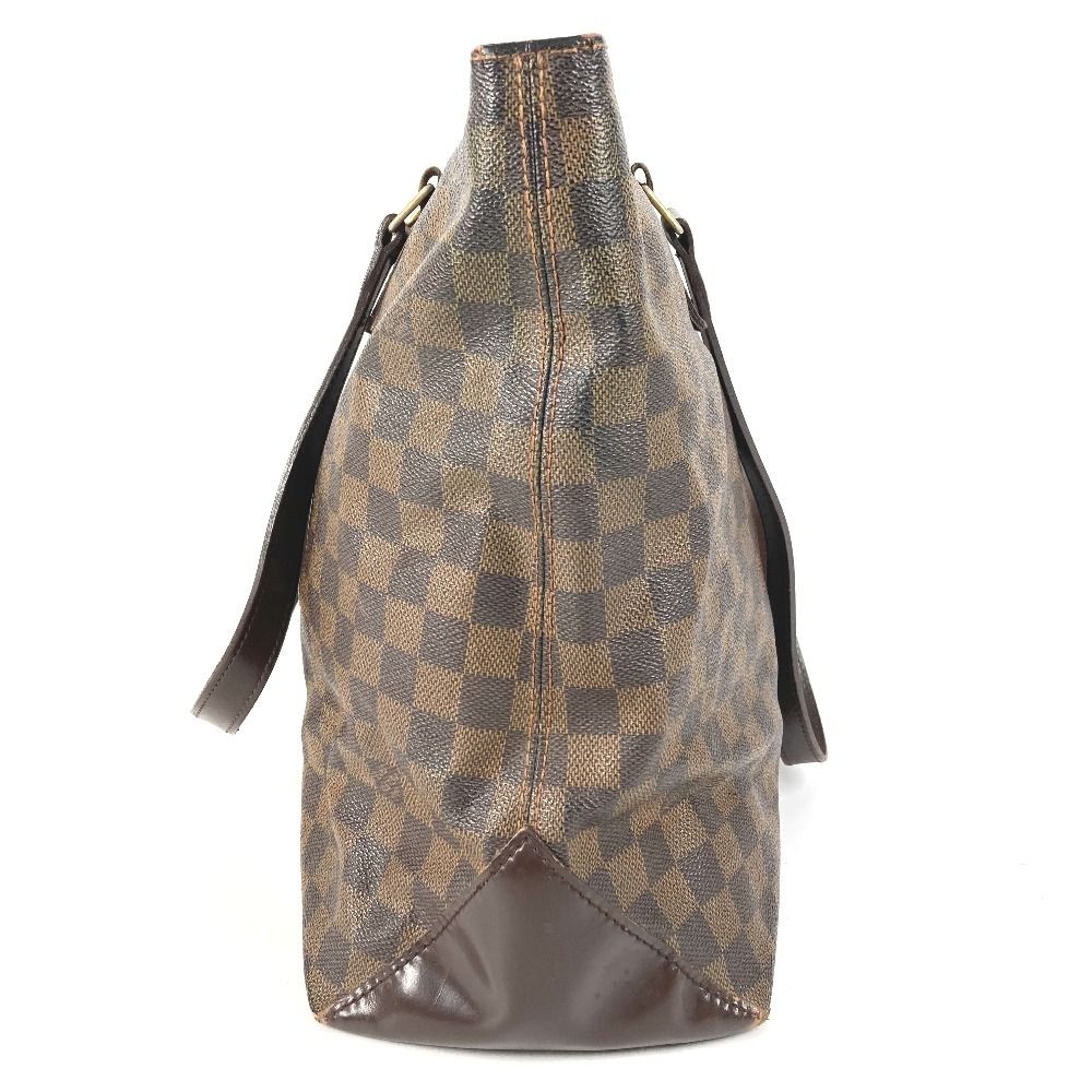 Louis Vuitton Shoulder Bag Cabas Mezzo Damier Canvas Ebene Brown — view 4