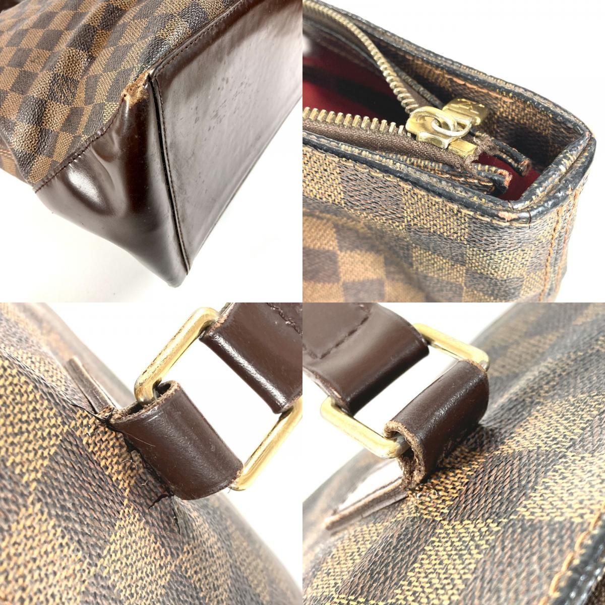 Louis Vuitton Shoulder Bag Cabas Mezzo Damier Canvas Ebene Brown — view 7