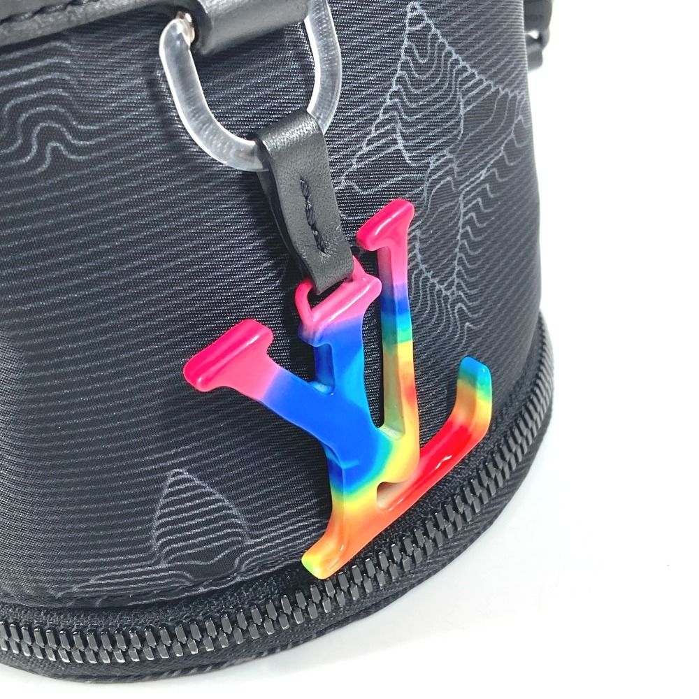Louis Vuitton Shoulder Bag Expansion Double Polochon Leather Nylon Black — view 7