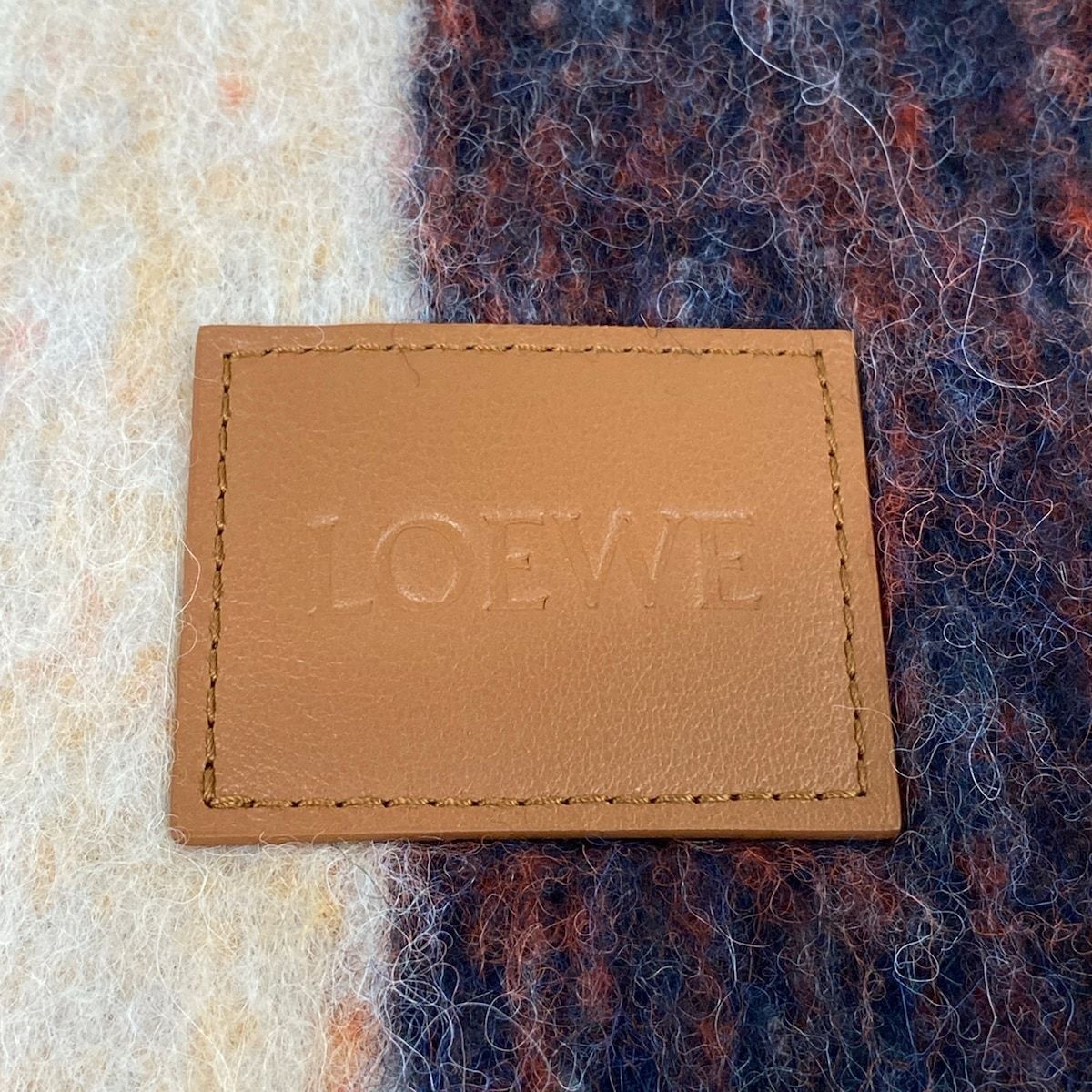 Loewe Scarf Orange Blue Multi Wool Alpaca — view 5