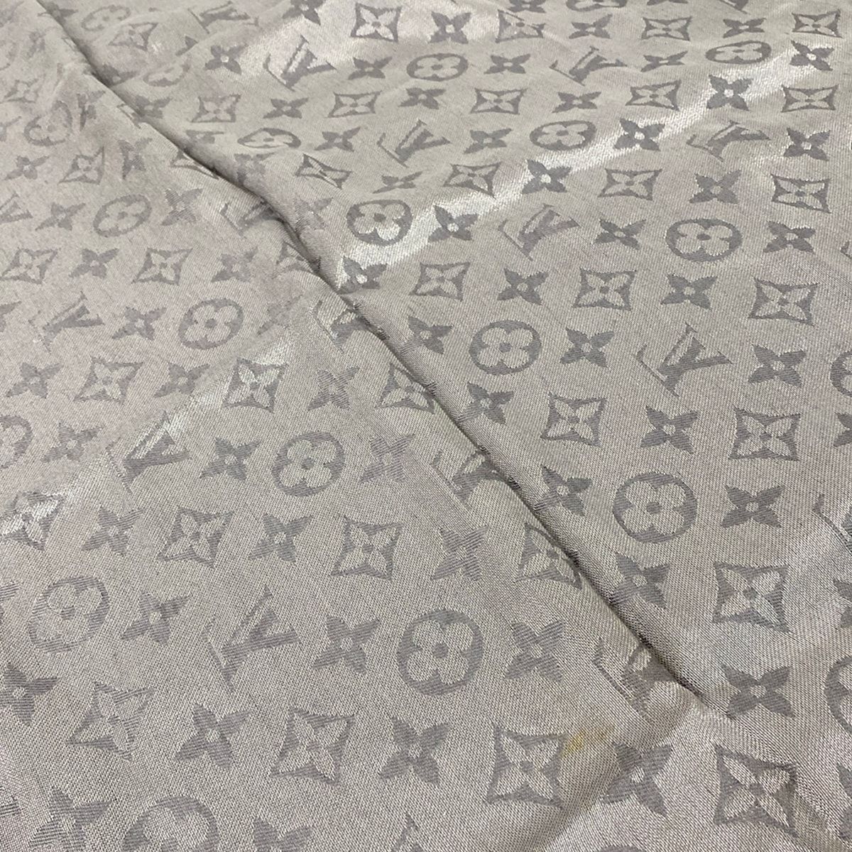Louis Vuitton Shawl Monogram Shine Anthracite Wool Silk Scarf — view 4