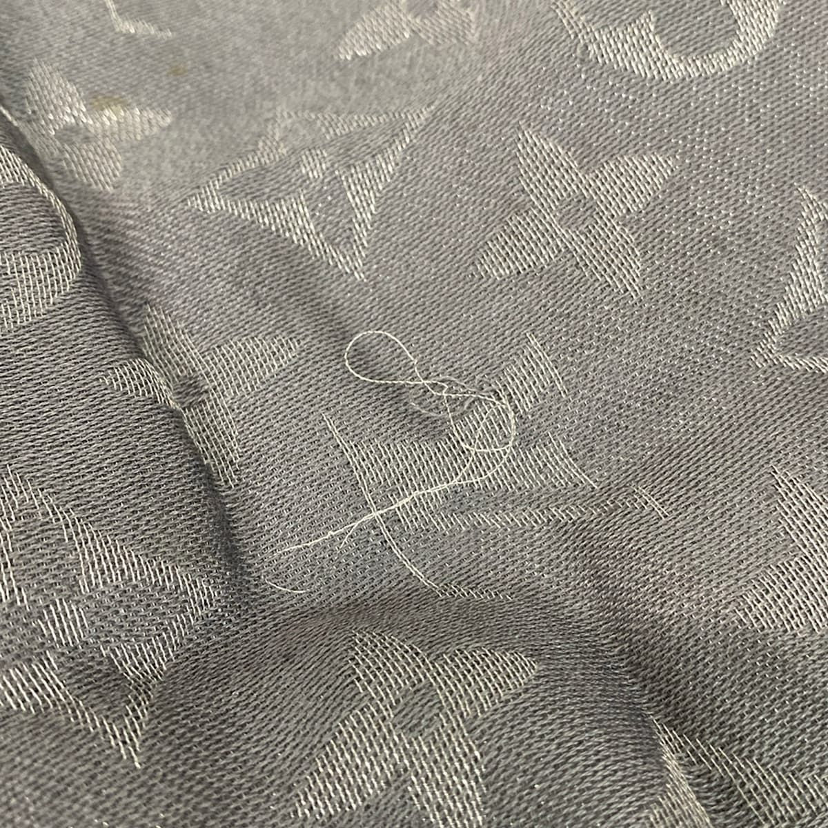 Louis Vuitton Shawl Monogram Shine Anthracite Wool Silk Scarf — view 6