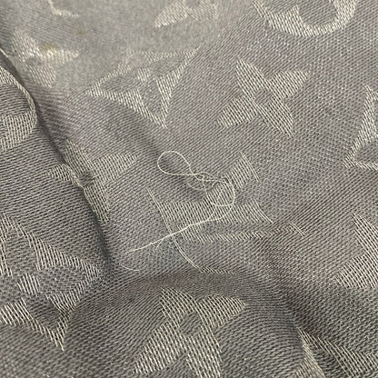 Louis Vuitton Shawl Monogram Shine Anthracite Wool Silk Scarf — view 6
