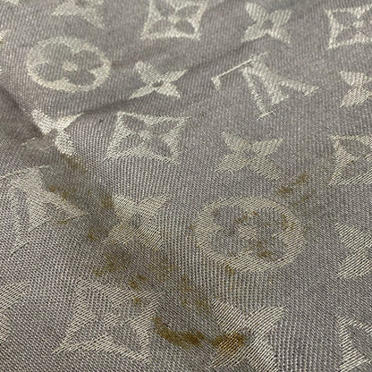 Louis Vuitton Shawl Monogram Shine Anthracite Wool Silk Scarf — view 7