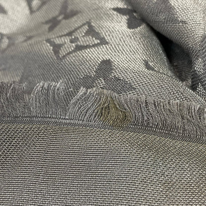 Louis Vuitton Shawl Monogram Shine Anthracite Wool Silk Scarf — view 5