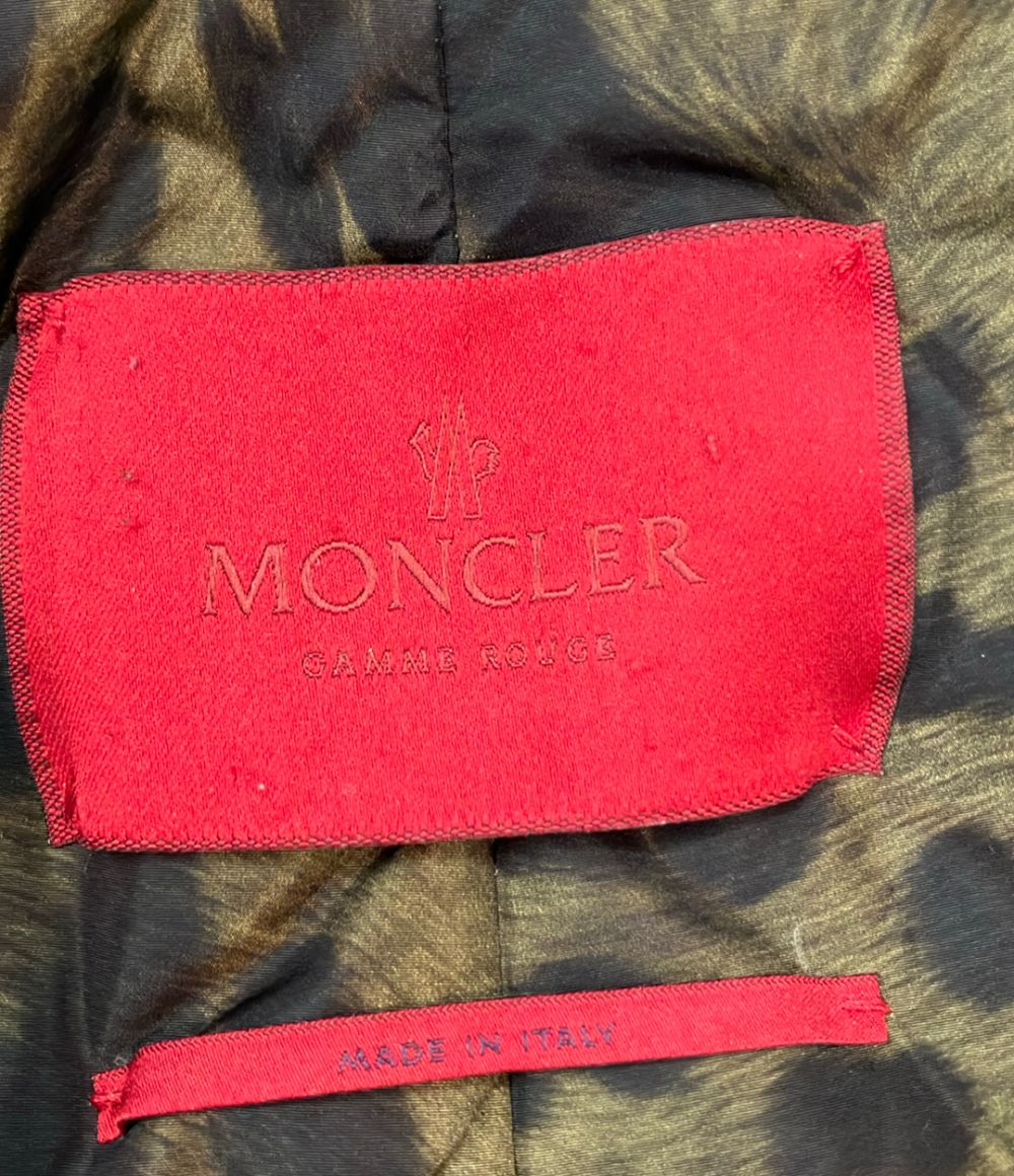 Moncler Gamme Rouge Down Jacket Leopard Print Hooded Zip Odile 0 — view 3