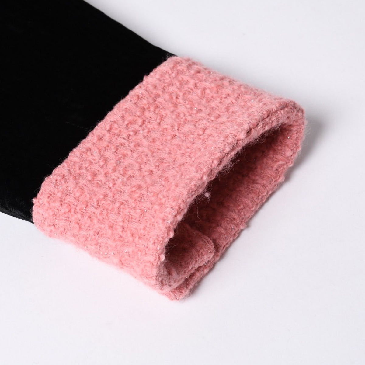 Chanel Long Coat CC Logo Corduroy Tweed Black Pink 36 — view 7