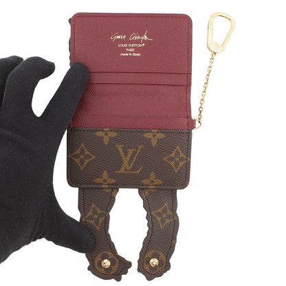 Louis Vuitton Card Case Monogram Pauket Purse Business Holder Cat — view 4