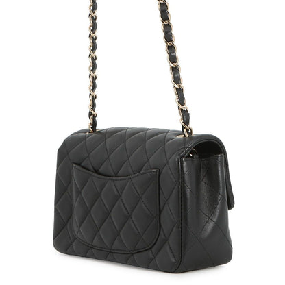 Chanel Chain Shoulder Bag Mini Quilted 20 CC Logo Lambskin Black — view 2