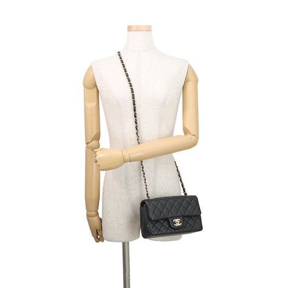 Chanel Chain Shoulder Bag Mini Quilted 20 CC Logo Lambskin Black — view 4
