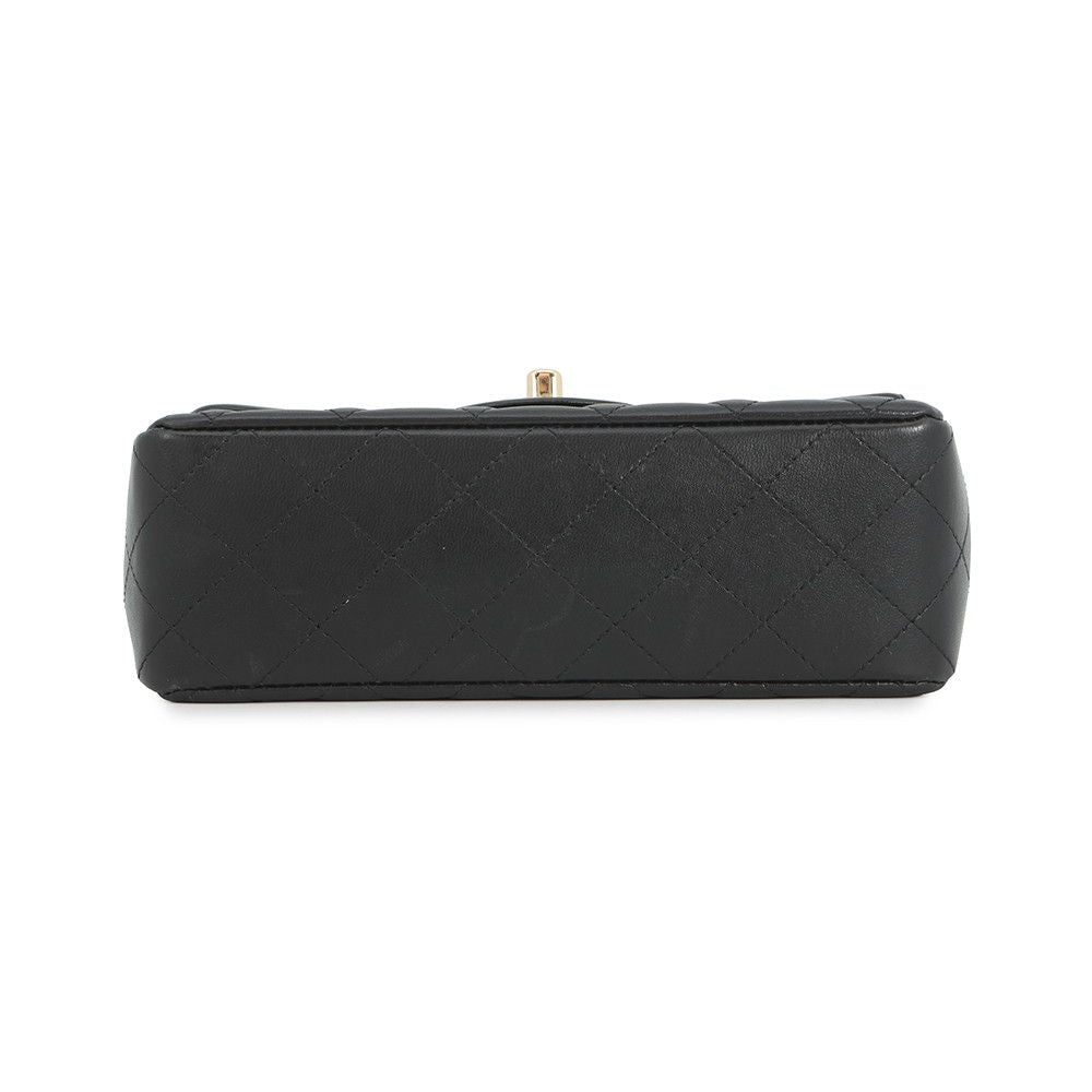 Chanel Chain Shoulder Bag Mini Quilted 20 CC Logo Lambskin Black — view 3