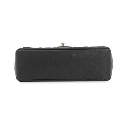 Chanel Chain Shoulder Bag Mini Quilted 20 CC Logo Lambskin Black — view 3