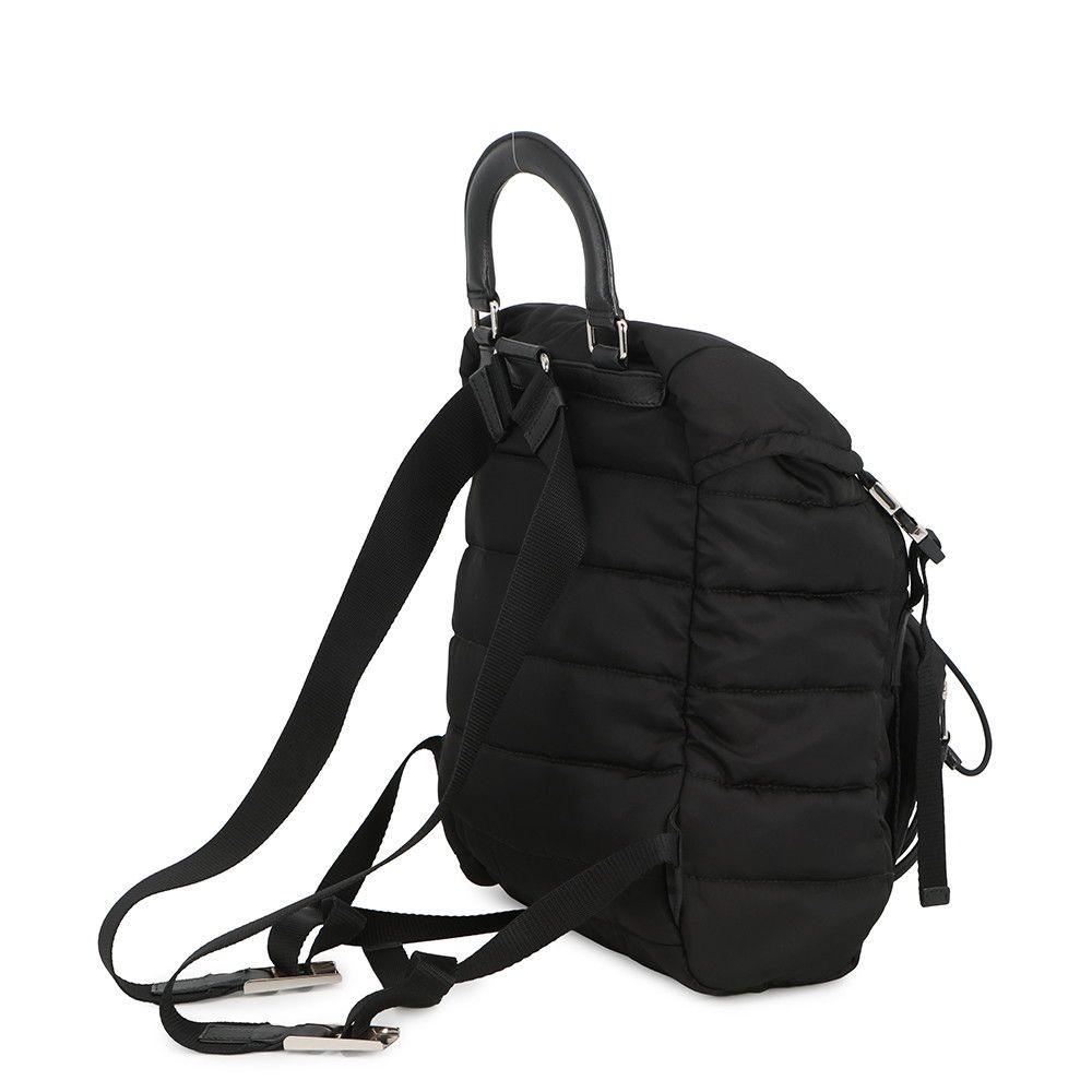 Prada Quilted Backpack Nylon Sac Black — view 2