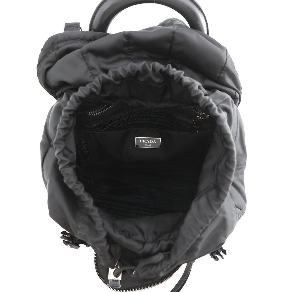 Prada Quilted Backpack Nylon Sac Black — view 5