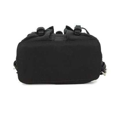 Prada Chain Shoulder Bag Triangle Logo Mini Backpack Black — view 3