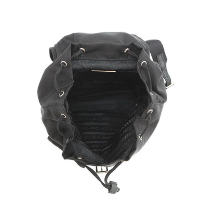 Prada Chain Shoulder Bag Triangle Logo Mini Backpack Black — view 5