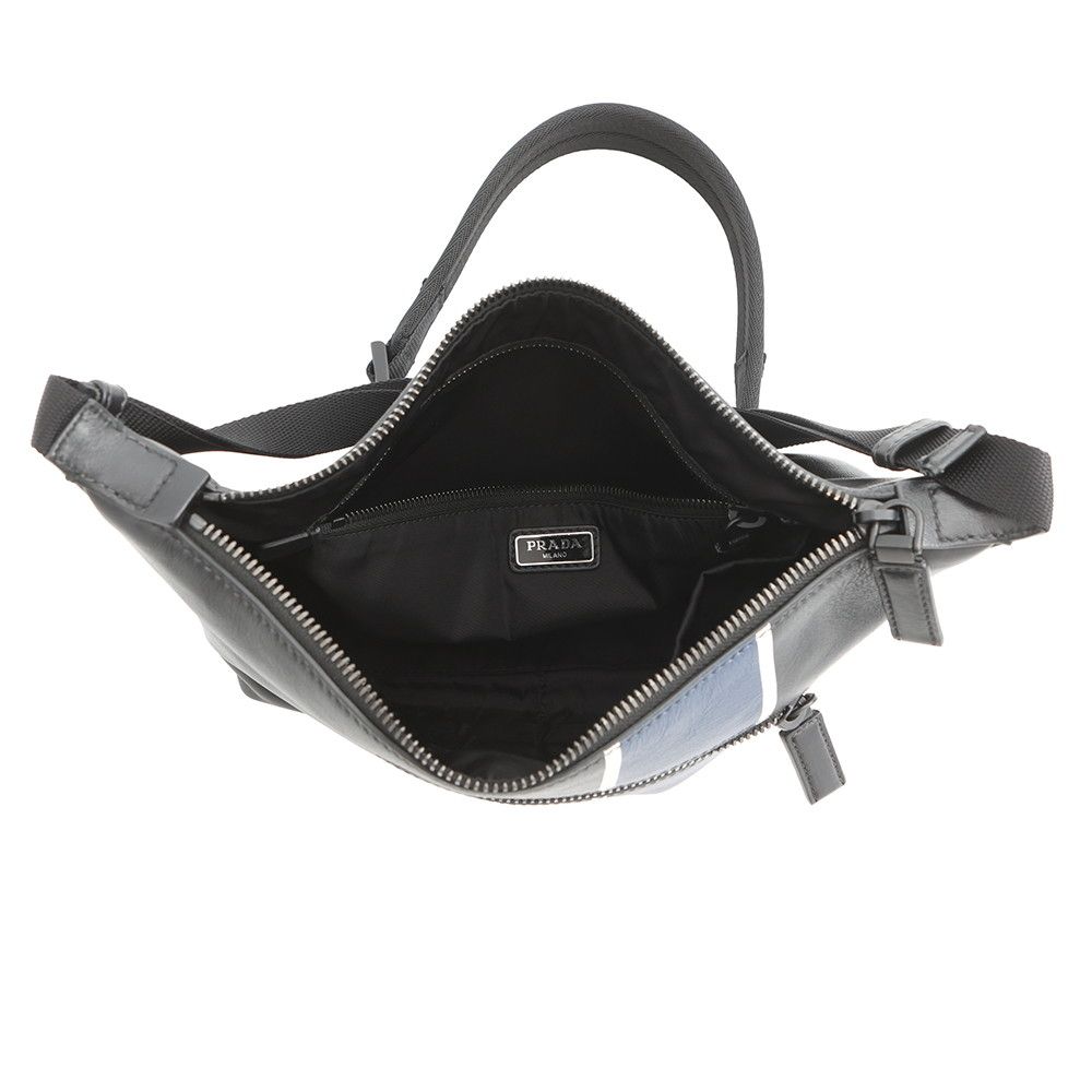 Prada Shoulder Bag Triangle Logo Leather Black — view 5